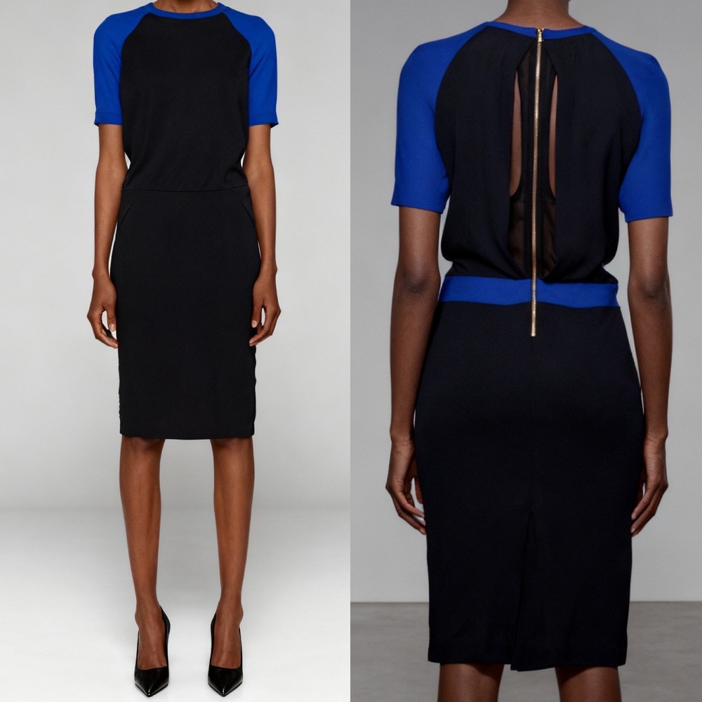 A.L.C. Betsee Knee Length Cut Out‎ Dress in Navy / Electric Blue size 4